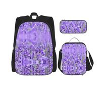 Combinazione di zaini per la scuola, alla moda e leggeri, set per la scuola per ragazze, set di zaini per la scuola con cavalli, Lavanda viola., Taglia unica