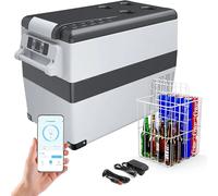 Combinazione frigorifero-congelatore con scatola di raffreddamento del compressore con app e display LCD | Frigorifero da campeggio portatile per casa mobile, auto, barca