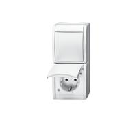 COMBINAZIONE INTERRUTTORE/PRESA BUSCH-JAEGER 2601/6/20 EW-54, 250 V, Impianti elettrici civili e industriali, Bianco