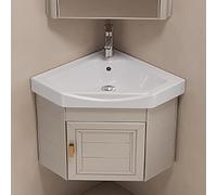 Combinazione lavabo da bagno, set di armadietti da parete con rubinetti per acqua calda e fredda, lavabo multifunzionale per piccoli spazi,