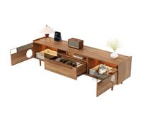 Combinazione Mobili Salotto: Mobile TV in Nussbaum con Lettiera per Gatti e Tavolino Set 2 Pezzi Funzionale e Elegante