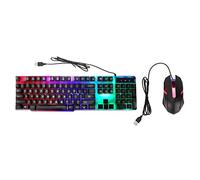 Combinazione Mouse e Tastiera da Gioco, Tastiere per Computer con Retroilluminazione Cablata e Mouse da Gioco RGB, Tastiere Meccaniche a 104 Tasti Mouse DPI 4800 per Gamer