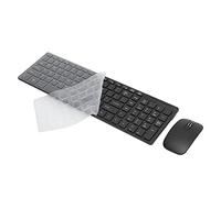 Combinazione Mouse e Tastiera Wireless, Set Tastiera e Mouse Wireless Compatti Smart Sleep Combo Tastiera e Mouse con Pellicola per Tastiera per Smartphone Android, Computer, Desktop(Nero)