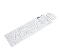 Combinazione Mouse e Tastiera Wireless, Set Tastiera e Mouse Wireless Compatti Smart Sleep Combo Tastiera e Mouse con Pellicola per Tastiera per Smartphone Android, Computer, Desktop(bianco)