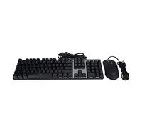 Combinazione mouse tastiera meccanica, 104 tasti cablati Design ergonomico Chip di gioco per computer professionali Tastiere da gioco per PC retroilluminate RGB reattive, per Windows small gift