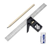 Combinazione regolabile specchio per liquori, righello 30 cm, set di strumenti di misurazione in acciaio inox e alluminio