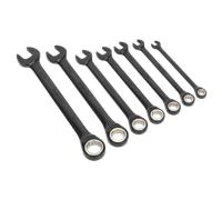 Combinazione Set Chiavi a Cricchetto 7pc Nero Serie Metrico AK7978 Sealey Nuovo