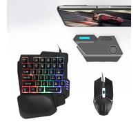 Combinazione Tastiera e Mouse da Gioco a Mezza Mano, Pacchetto Combinato 4 in 1, Adattatore Convertitore Bluetooth 5.0 per Tastiera K13 e Mouse G4, con Supporto per Telefono, per