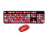 Combinazione Tastiera e Mouse Wireless, Tastiera Ergonomica per Computer Wireless 2.4G con Mouse da Gioco Regolabile a 3 DPI, Tastiera e Mouse Punk retrò per PC, Laptop,
