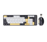 Combinazione Tastiera e Mouse Wireless, Tastiera Mouse Wireless Bluetooth Dual Mode da 100 Tasti, Tastiera Portatile con Tasti Mobili Mouse 1600 DPI per PC Desktop Portatile