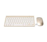 Combinazione Tastiera e Mouse Wireless, Tastiera USB Silenziosa Sottile 2.4G Tastiera per Computer Compatta a 78 Tasti per Desktop, Computer, Dispositivi Mobili, Tablet(Lusso