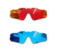Combine8 Lenti di ricambio per occhiali da sole Oakley Radar EV Path OO9208/Radar EV Path Asian Fit (AF) OO9275, 2 pezzi, rosso fuoco e blu ghiaccio
