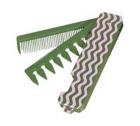 Combini tascabili per uomini Dente di viaggio tascabile e dente largo -fold -strumento di istinto per donne, rilassamento portatile della spazzola per capelli pettinate per capelli, barba e baffi