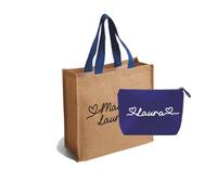 Combo Borsa e Pochette Colorata Donna Coordinate da Mare Spiaggia Piscina Personalizzata con Nome e Iniziale Idea Regalo Maestre Estate Vacanze Fine Anno Scolastico Insegnanti Astuccio Multiuso 2