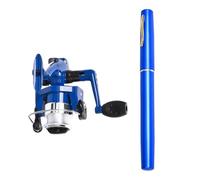 Combo Canna da a Penna con Mulinello - Canna Telescopica per sul Ghiaccio | Kit da 99 cm con Impugnatura Penna ed Ingranaggi Antiscivolo per Laghi Fiumi Bacini Uomini Donne Unisex