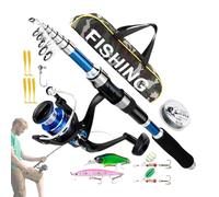 Combo Canna Da E Mulinello | Canna e Mulinello Completo Set da | Kit Attrezzatura con Esche Rotanti e Borsa Trasporto, Equipaggiamento Outdoor per tori Adulti Principianti e Viaggio