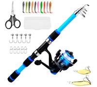 Combo canna da per bambini - Set mini portatile telescopico da 180 cm Canna in fibra di vetro con anelli guida in ceramica | Attrezzatura da gioco per l'esperienza di dei bambini principia