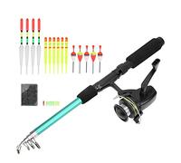 Combo Canna da Pesca e Mulinello, Set di Mulinelli per Canna da Pesca Portatile con Ganci per Kit Completo di Filo con Scatola di Immagazzinaggio Galleggianti
