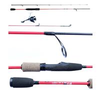 Combo Canna Trout Area Carbonio + Mulinello e Filo Pesca Trota Lago Spinning Spoon Game 1.95Mt Azione 0-8Gr