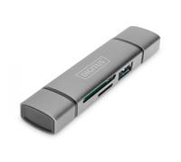 Combo Card Reader Hub (Usb-C+Usb 3.0) 1X Sd 1X Microsd 1X Usb 3.0 Grigio