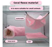 Combo cuscino per animali domestici, doppio strato, amaca per planare degli zuccheri, tana per furetti con tunnel nascosto Pacchetto combinato tre in uno (tappetino + tunnel di fiori + amaca grande) m