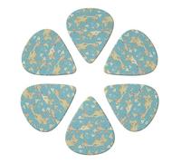 Combo di plettri per chitarra classica Atlas Map Of World Blue, confezione da 6, 351 palette per chitarra acustica, elettrica e basso, set da 0,46 mm/0,71 mm/0,96 mm
