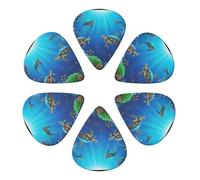 Combo di plettri per chitarra classica Sea Turtles Green, confezione da 6, 351 palette a forma di paletta per acustica, elettrica e basso, set da 0,46 mm/0,71 mm/0,96 mm