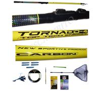 combo eco trota canna 3m + mulinello + guadino + accessori pesca trote lago