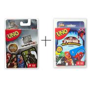 Combo Marvel Spiderman + Justice League UNO Card Games nuovo sigillato Mattel