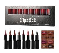 Combo per labbra per labbra, lipliner Rossetto gradiente da 8 colori | Cosmetici a colori facili di lunga durata, set di trucco per le labbra idratante per il compleanno delle vacanze