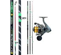 Combo Pesca Mare Surf Canna in Carbonio Mulinello e Filo da pesca surfcasting dalla spiaggia, moli, foce, scogliere