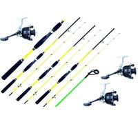 Combo Pesca Seppie 3 Canne 1.80Mt + 3 Mulinelli Eging Barca Calamari Seppia