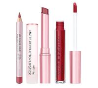 Combo Rossetto Per Labbra - Combo Rossetto Opaco Da 3 Pezzi, Formula Cremosa Nutriente | Trucco Labbra Per Giorno, Notte, Festa, Matrimonio, Viaggio, Casa, Ufficio, Scuola, Data, Autun