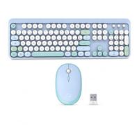 Combo sans fil clavier + souris - MOBILITY LAB - Pure Color - Bleu - Design ergonomique - Frappe discrete