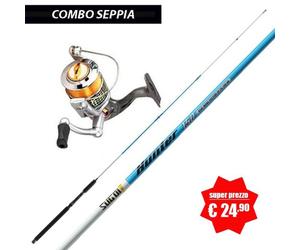 COMBO SEPPIA: SUGOI HUNTER + MULINELLO LIT'L FISH VISION 4000 - COMBO TRAINA: SUGOI HUNTER 1.50 MT + MULINELLO LIT'L FISH VISION 4000