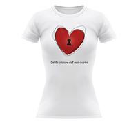 Combo T-shirt donna e Body Neonato coordinate Mamma e figlia Sei la chiave del mio cuore (Donna S - Body 9 mesi)