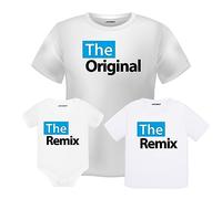 Combo T-shirt Padre e Figlio The Original - Maglietta Uomo e Maglietta Bambino o Body Neonato coordinato - Mini Me (Uomo M - T-shirt Bimbo 9-11 anni)