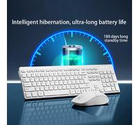 Combo tastiera e mouse senza fili Lenovo, tastiera e mouse senza fili ergonomici full-size 2.4G, mouse con 3 livelli DPI regolabili, clic silenzioso per computer/laptop/Windows Tagli Unicastampa dappe