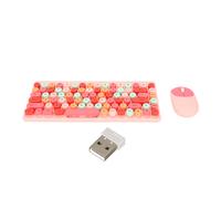 Combo tastiera e mouse wireless in stile macchina da scrivere retrò, tasti multimediali, design ergonomico con tasti rotondi per un'esperienza di