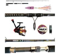Combo Vertical Jigging Canna Mulinello Trecciato Pesca Mare Dentice Cernia