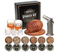 ComboJoy Kit Affumicatore per Whisky Cocktail con Torcia - 6 Aromi Scaglie Legno, 2 Bicchieri, 2 Cubetti Ghiaccio Silicone - Set Whisky Idee Regalo Compleanno Uomo Lui Papà Fidanzato (Senza Butano)