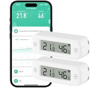 Comboss Termometro Igrometro WLAN interno, sensore di temperatura e umidità con allarme di notifica per applicazioni remote, esportazione gratuita dei dati, compatibile con Alexa (2 pezzo)