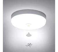 Combuh 15W Plafoniera con Sensore di Movimento Indoor, Tonda Soffitto Lampada con Rivelatore, Lampadari LED con Motion Sensori Automatica, IP56 Impermeabile per Corridoio e Garage