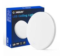 Combuh Plafoniera Led Soffitto 30cm, 48w Rotonda Lampada Soffitto Interno Casa, Plafoniere Bianco Caldo 3000K, IP44 Impermeabile Luce Bagno, per Cucine Scale Condominio, Ceiling Light