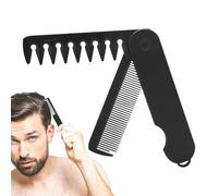 Combusti per capelli e baffi collaborativi Bartkamm: Pettine di styling 2 in 1 in formato tasca I collap possono essere piegati insieme, pettine per capelli pieghevoli, pettine bart a corda da 2 in 1,