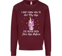 Come Comportarsi Alla Mia Età Maglione Divertente Con Unicorno Per Uomo