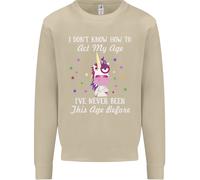 Come Comportarsi Alla Mia Età Maglione Divertente Con Unicorno Per Uomo
