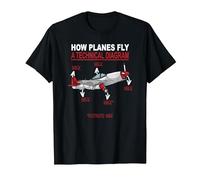 Come Gli Aerei volano - Aerospace - Pilota di turboelica Maglietta, Uomo, Nero, S