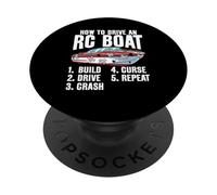 Come guidare una barca RC divertente design modello RC per RC Captain PopSockets PopGrip Adesivo