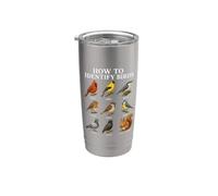 Come identificare gli uccelli - Birdwatcher Funny Bird Lovers Bicchiere termico in acciaio inox doppia parete